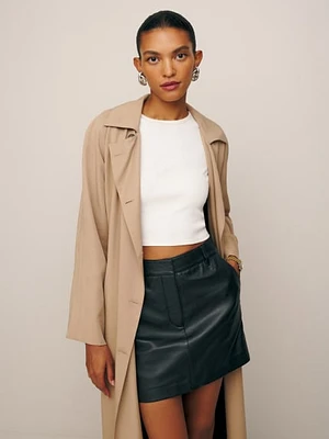 Veda Dover Leather Mid Rise Mini Skirt