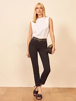 Liza High Rise Straight Cropped Jeans