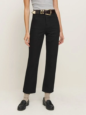 Cynthia High Rise Straight Cropped Jeans