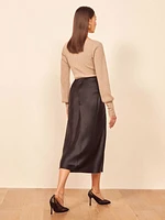 Petites Pratt Silk Skirt