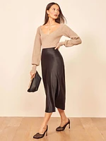 Petites Pratt Silk Skirt