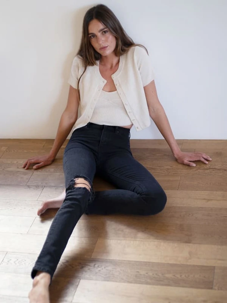 Liza High Rise Straight Long Jeans