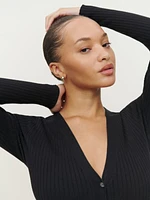 Gilda Ribbed V-neck Cardigan