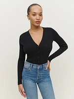 Gilda Ribbed V-neck Cardigan