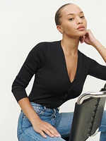 Gilda Ribbed V-neck Cardigan