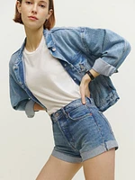 Charlie Cuffed High Rise Jean Shorts