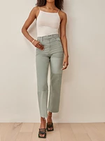 Ryan Tonal Patch High Rise Straight Jeans