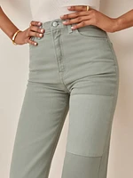 Ryan Tonal Patch High Rise Straight Jeans