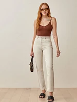 Cynthia Tonal Reworked High Rise Straight Jeans