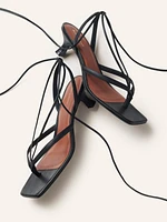 Selene Lace Up Kitten Heel Sandal