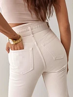 Cynthia Belted High Rise Straight Jeans