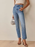 Cynthia Mushroom High Rise Straight Jeans