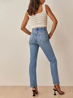 Cynthia Mushroom High Rise Straight Jeans