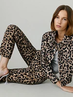 Leopard High Rise Straight Jeans