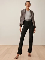 Liza Slit Hem Ultra High Rise Straight Long Jeans