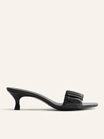 Marcella Ruched Kitten Heel Sandal