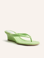 Amelia Terry Thong Wedge Sandal