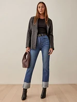 Cynthia Cuffed High Rise Straight Jeans