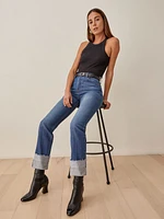 Cynthia Cuffed High Rise Straight Jeans