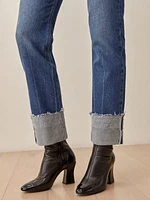 Cynthia Cuffed High Rise Straight Jeans