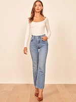 Petites Cynthia High Rise Straight Jeans