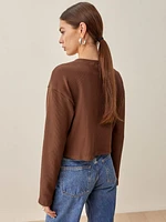 Jill Thermal Long Sleeve Henley Tee