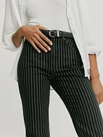 Georgia Pinstripe High Rise Flare Jeans