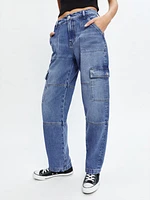 Mckenna Mid Rise Slouch Cargo Jeans