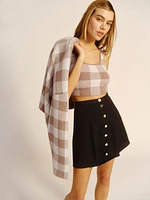 Fonte Plaid Tank And Cardi Set