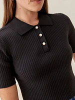 Moda Cotton Collared Sweater