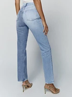 Cynthia Two Tone High Rise Straight Jeans