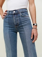 Reconstructed High Rise Straight Jeans