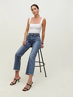 Reconstructed High Rise Straight Jeans