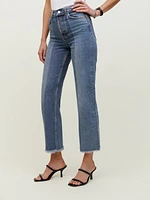 Reconstructed High Rise Straight Jeans