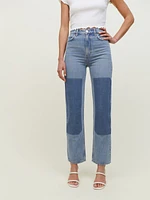 Clayton Carpenter Patch High Rise Straight Jeans