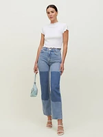 Clayton Carpenter Patch High Rise Straight Jeans