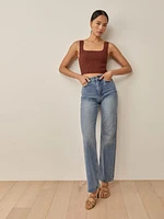 Tea Ribbed Cropped Sweater Tank