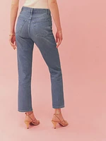 Cynthia Chainlink High Rise Straight Jeans