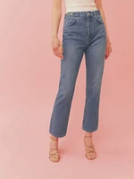 Cynthia Chainlink High Rise Straight Jeans