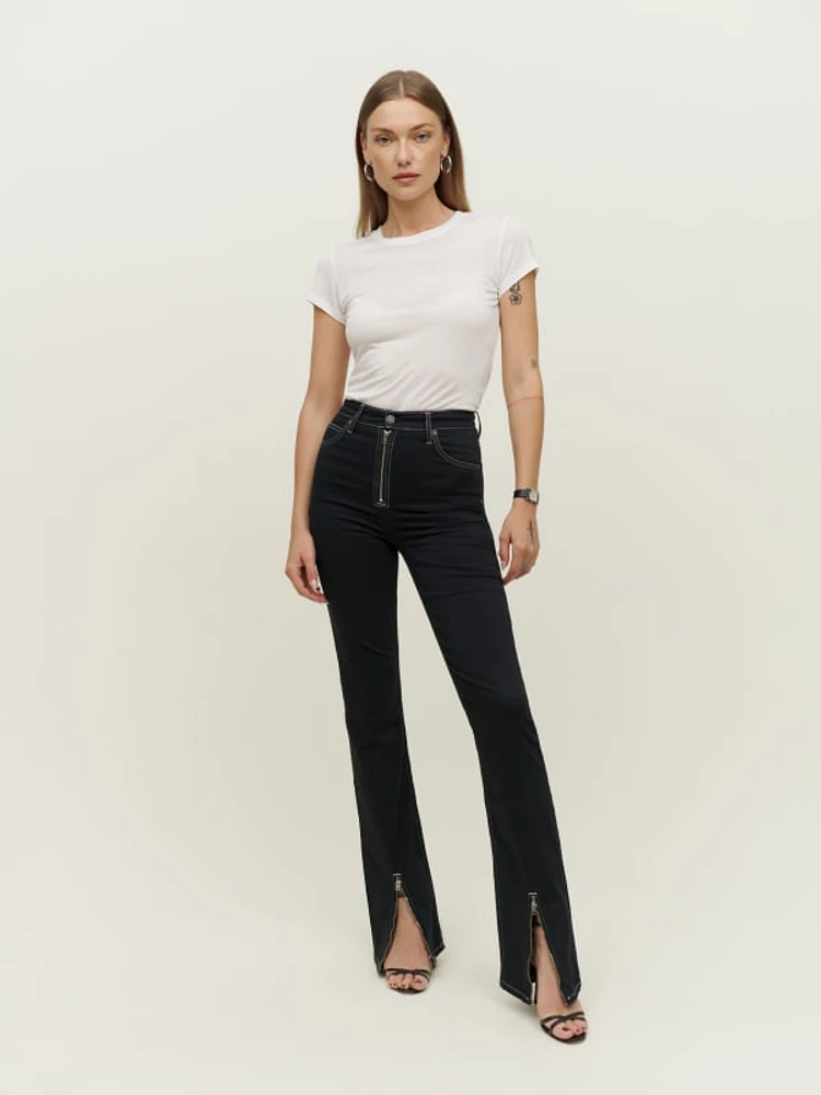 Toby Zip Front Ultra High Rise Bootcut Jeans