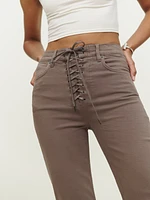 Rossi Lace Up High Rise Bootcut Jeans