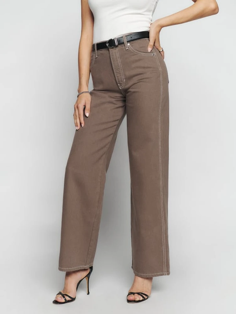 Cowboy High Rise Wide Leg Jeans