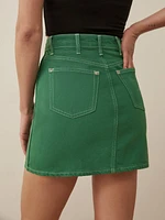 Cowboy High Rise Denim Mini Skirt