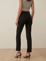 Cynthia Gold Button High Rise Straight Jeans