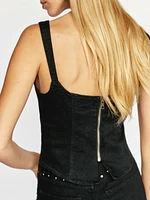 Karla Studded Bustier Denim Top