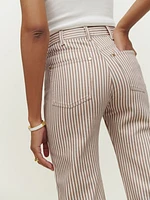 Cowboy Striped High Rise Straight Jeans