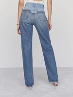 Wilder Two Tone High Rise Wide Leg Jeans