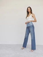 Wilder Two Tone High Rise Wide Leg Jeans