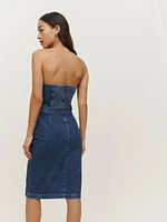 Milly Strapless Denim Dress