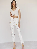 Cynthia Ladybugs High Rise Straight Jeans